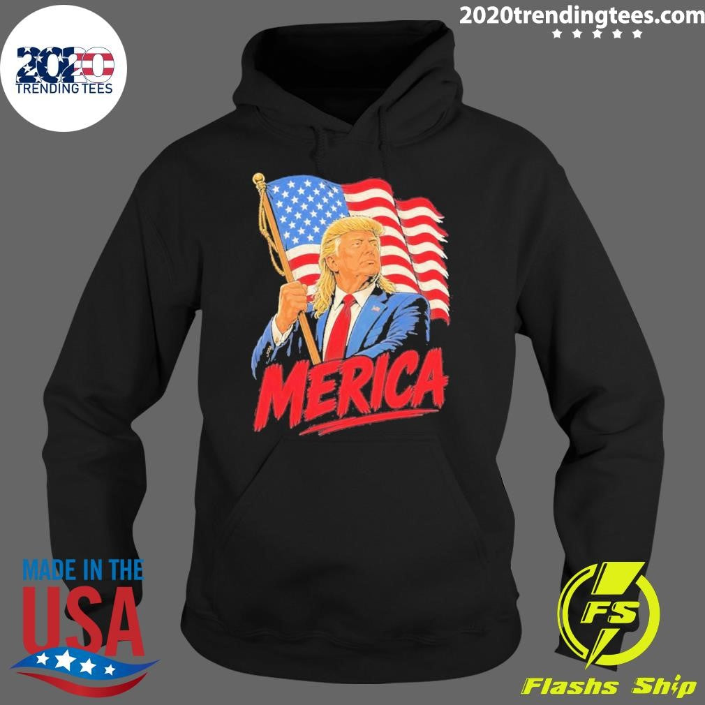 Trump Mullet Patriotic American Flag Shirt