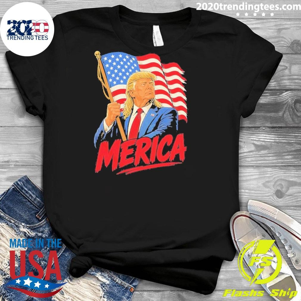 Trump Mullet Patriotic American Flag Shirt