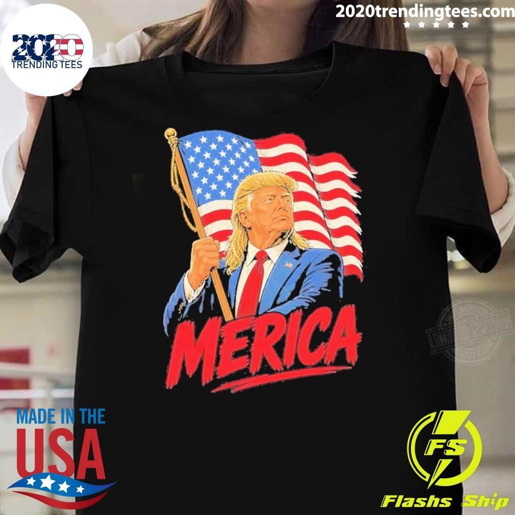 Trump Mullet Patriotic American Flag Shirt