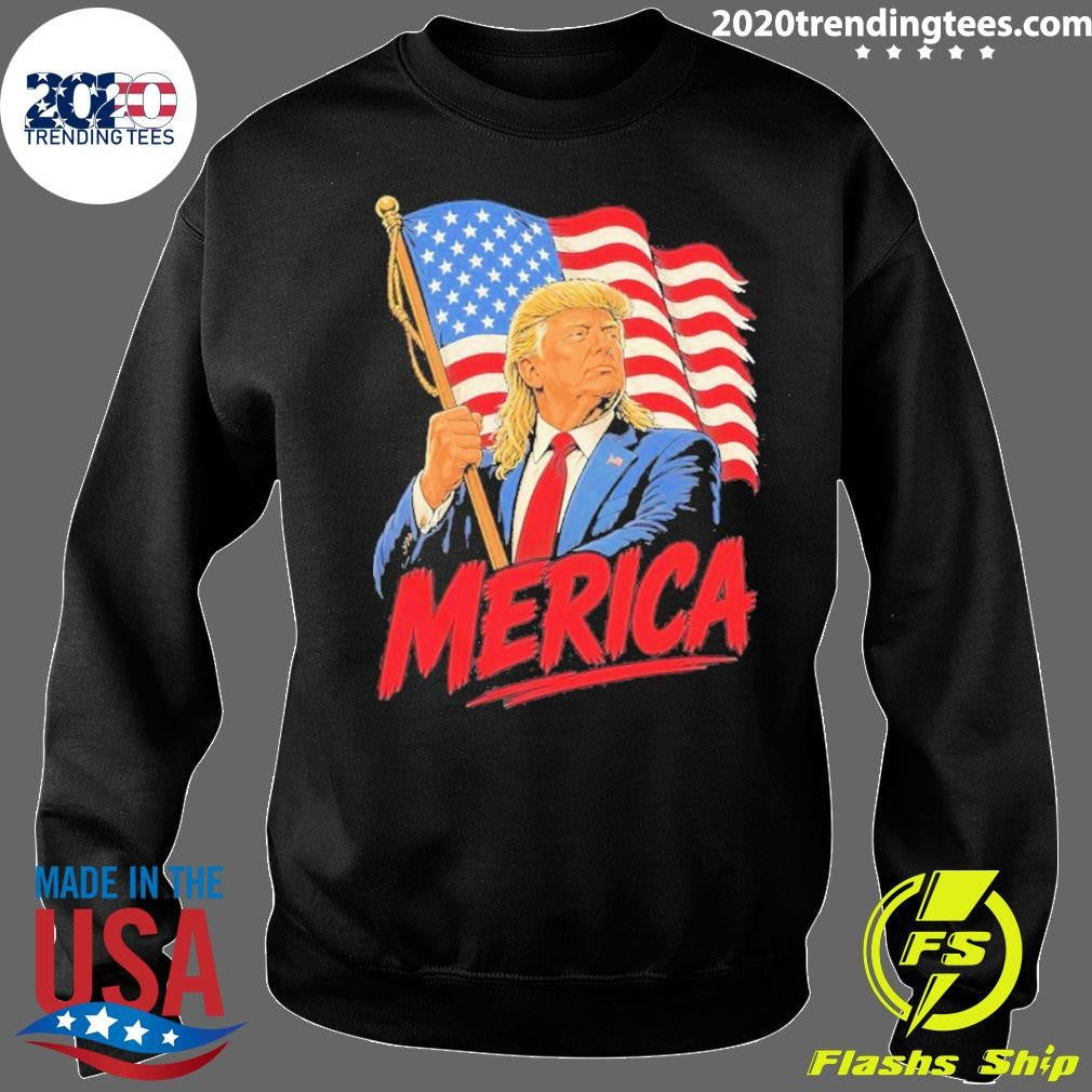 Trump Mullet Patriotic American Flag Shirt