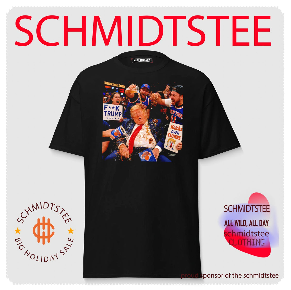 Trump and Knicks fan Knicks over Clowns shirt