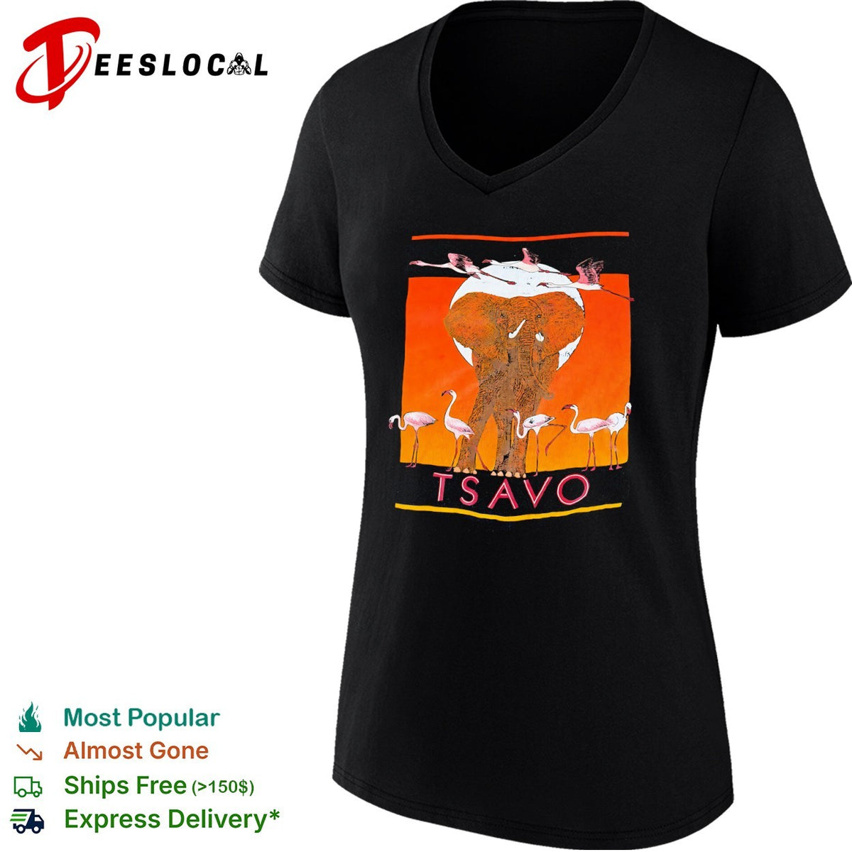 Tsavo Elephant and Flamingo 1982 shirt