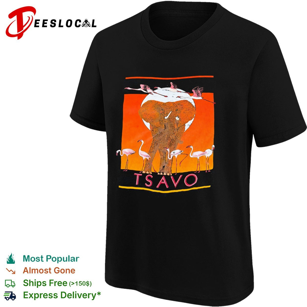 Tsavo Elephant and Flamingo 1982 shirt