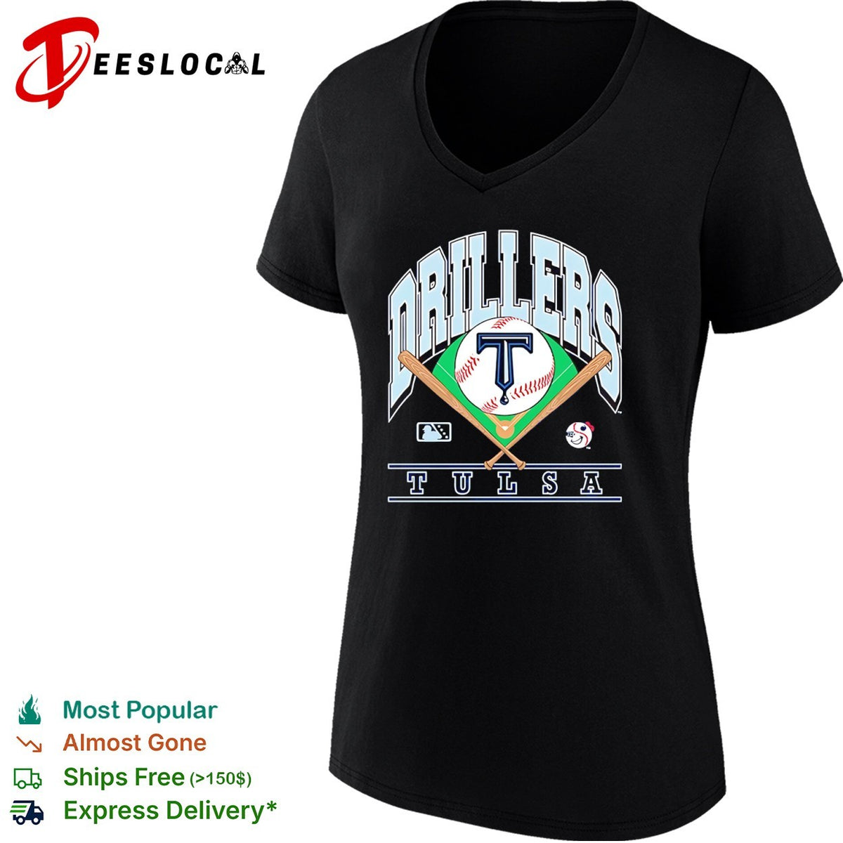 Tulsa Drillers Baseball Logo and Oil Rig shirt