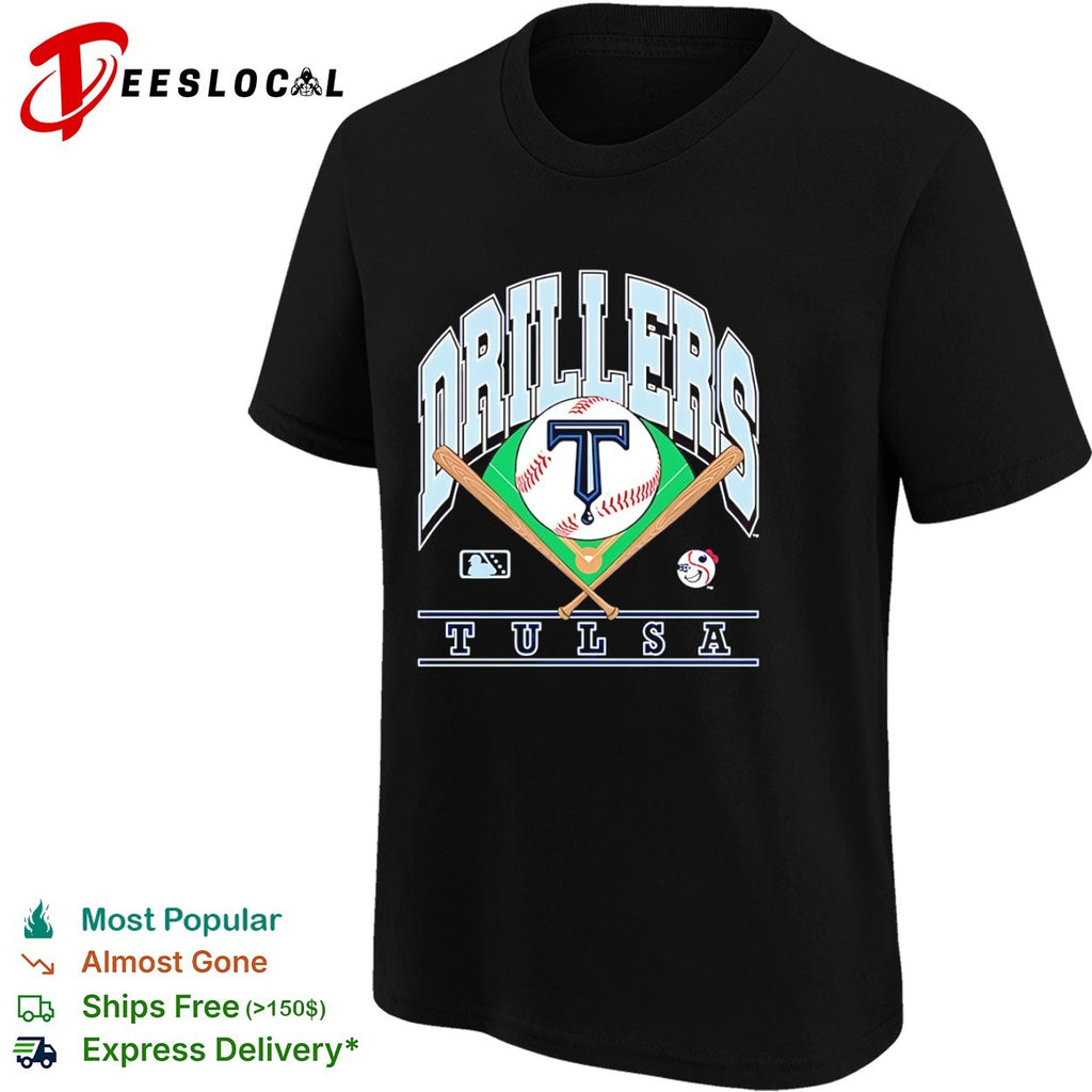Tulsa Drillers Baseball Logo and Oil Rig shirt