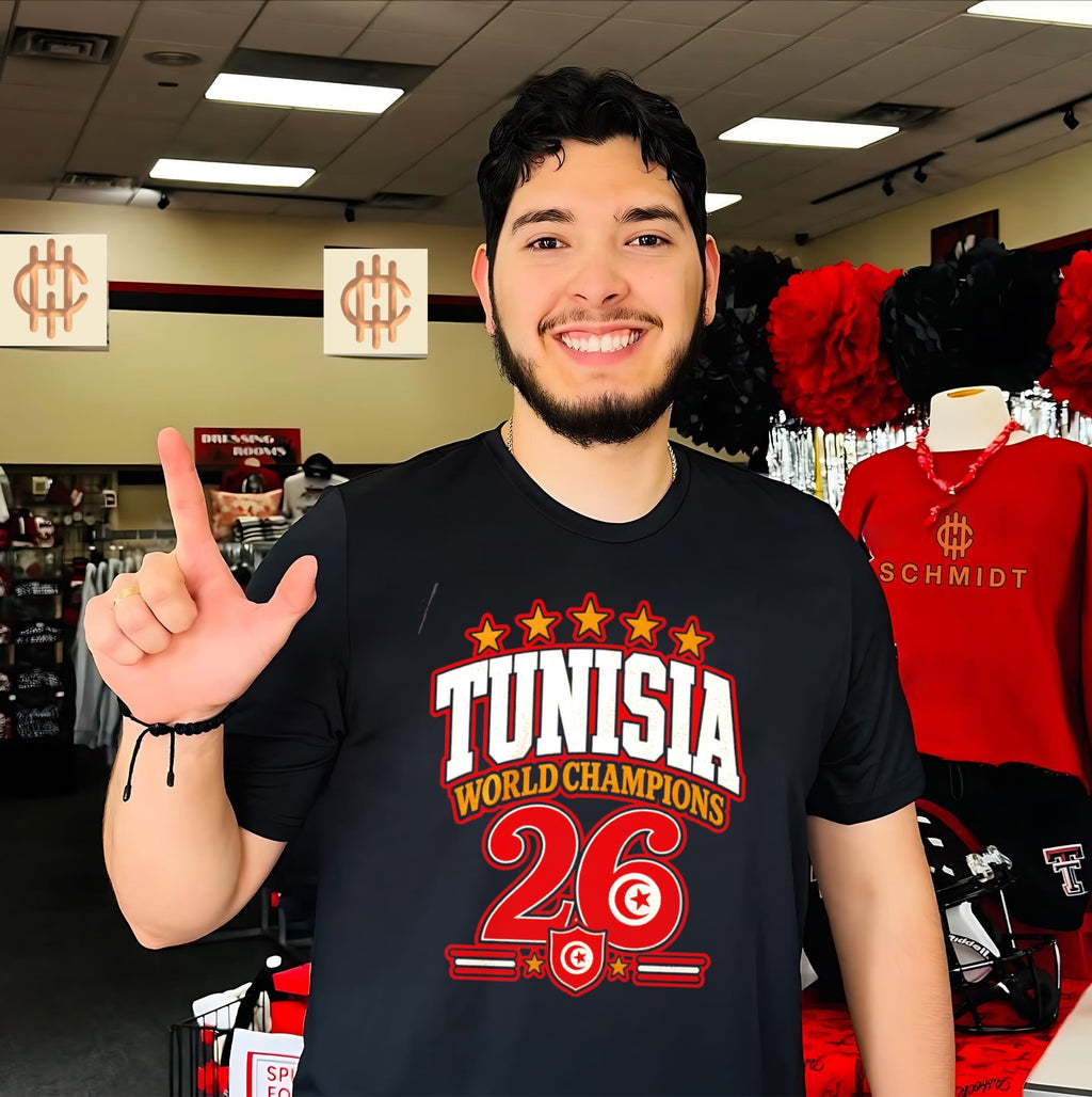 Tunisia 2026 World Champions flag shirt