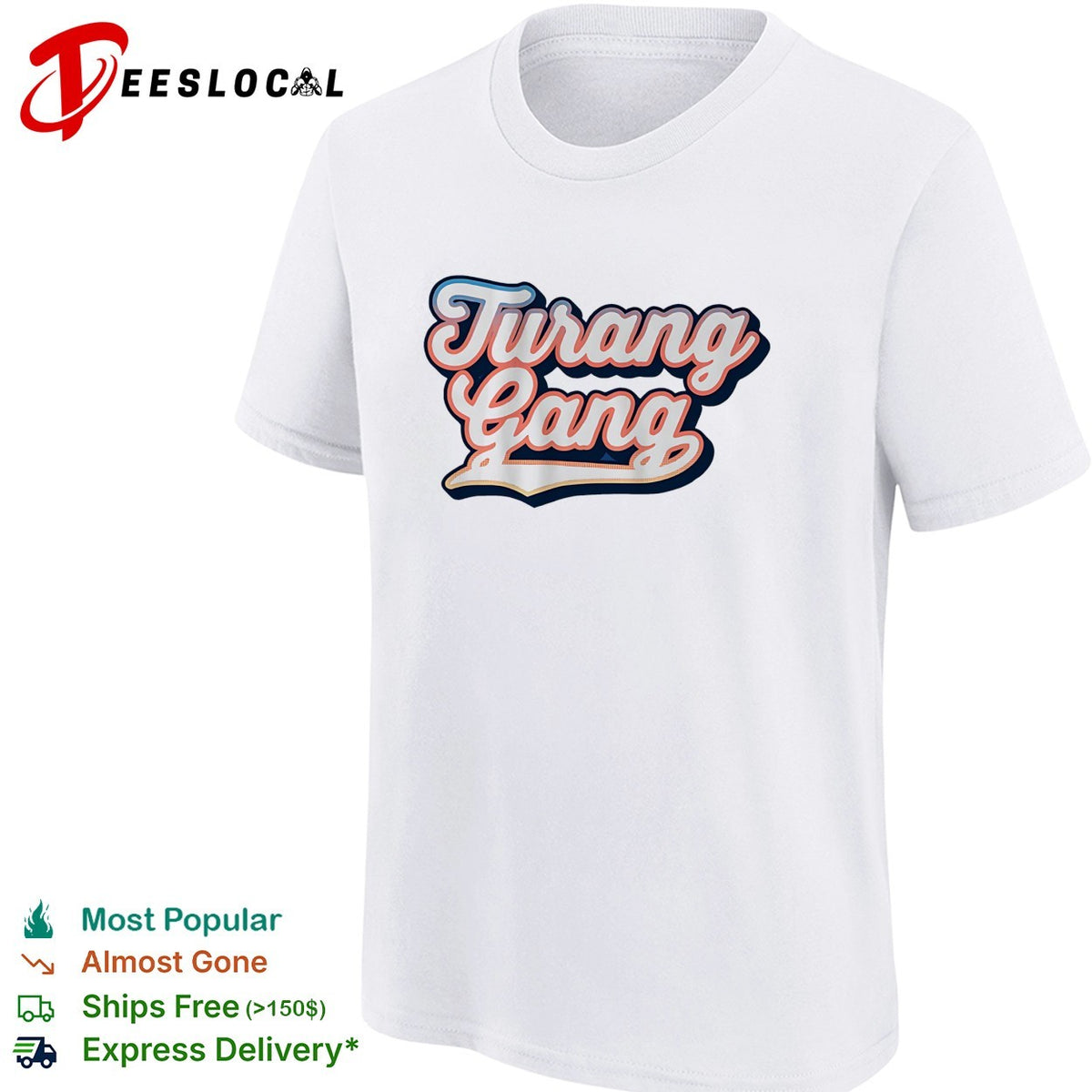 Turang Gang baseball script typography shirt