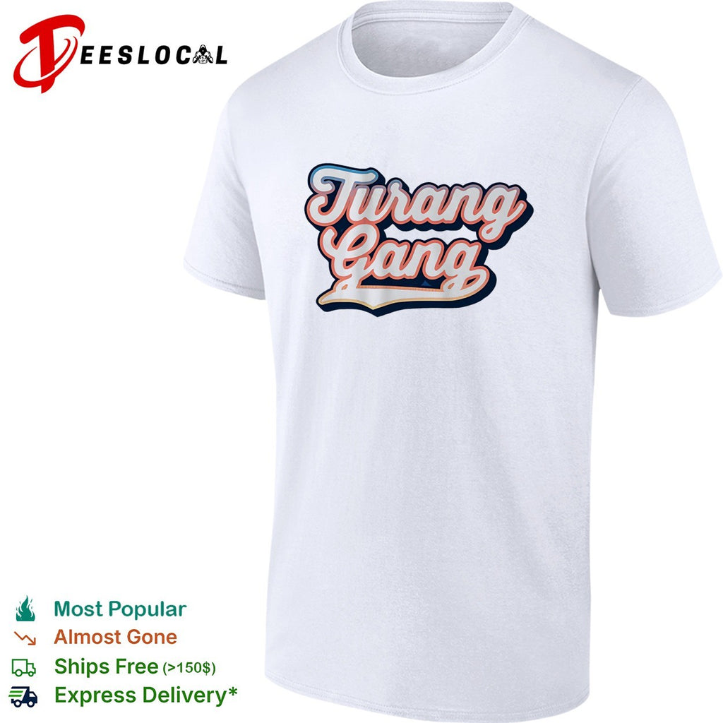 Turang Gang baseball script typography shirt