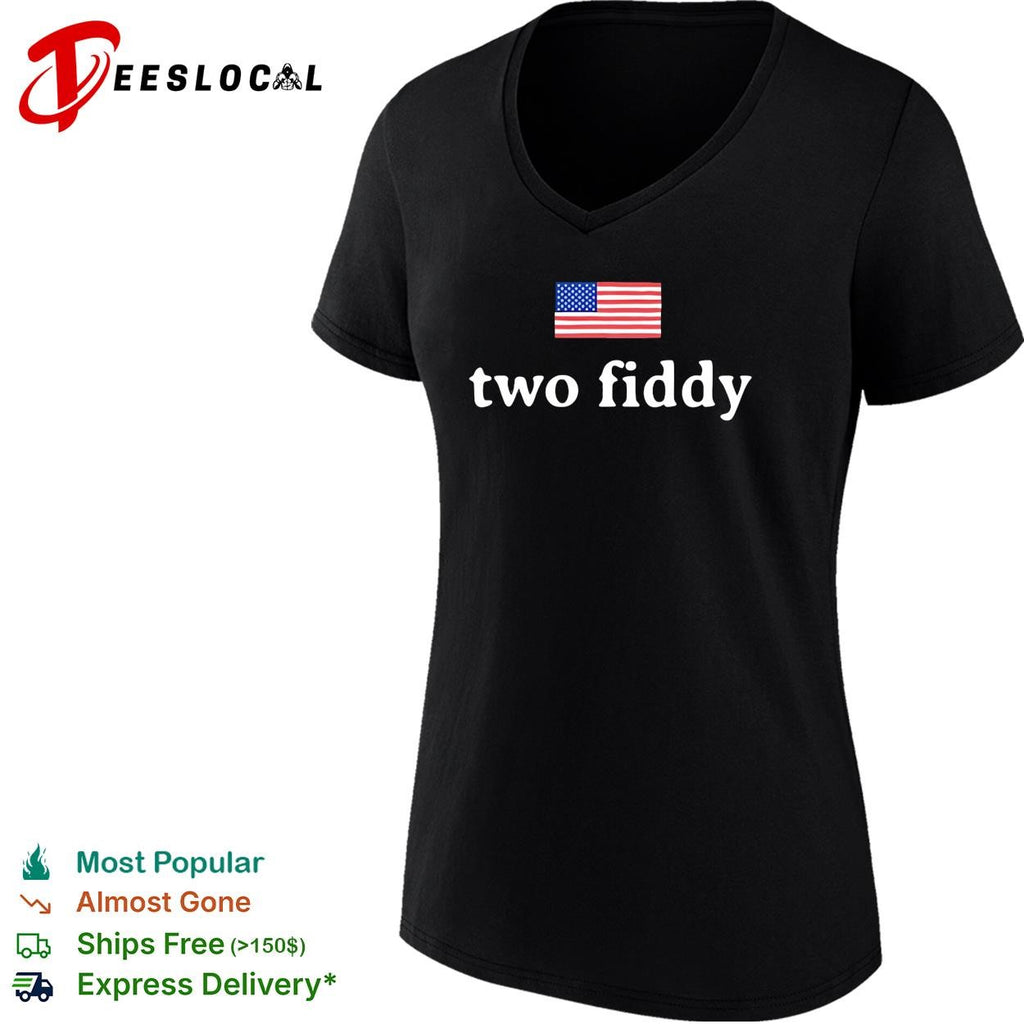 Two fiddy American flag funny patriotic shirt