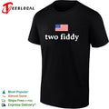 Two fiddy American flag funny patriotic shirt