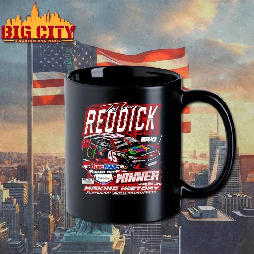 Tyler Reddick 23XI Racing Black 2026 DuraMax Texas Grand Prix Powered by RelaDyne Race Winner Shirt