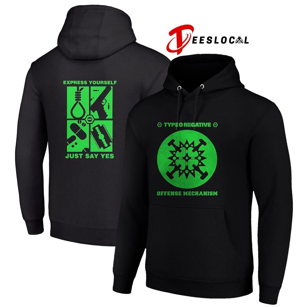 Type o negative offense mechanism express yourself just say yes graphic shirt