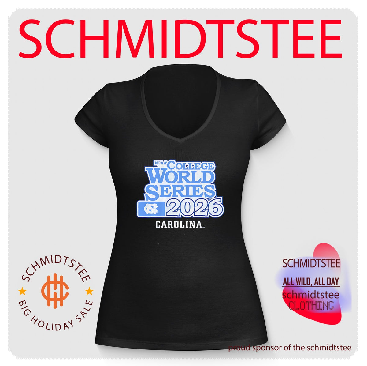 UNC Baseball 2026 College World Series logo shirt