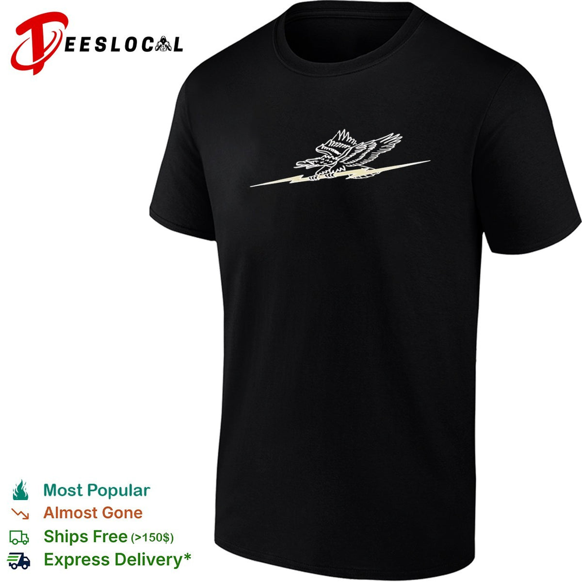 US Army Special Forces Airborne Eagle with Lightning Bolt insignia military shirt