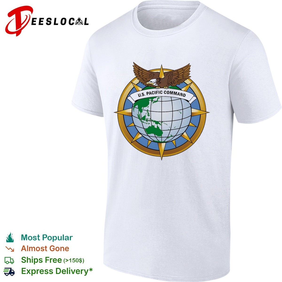 US Pacific Command Eagle Globe Emblem Military Force shirt