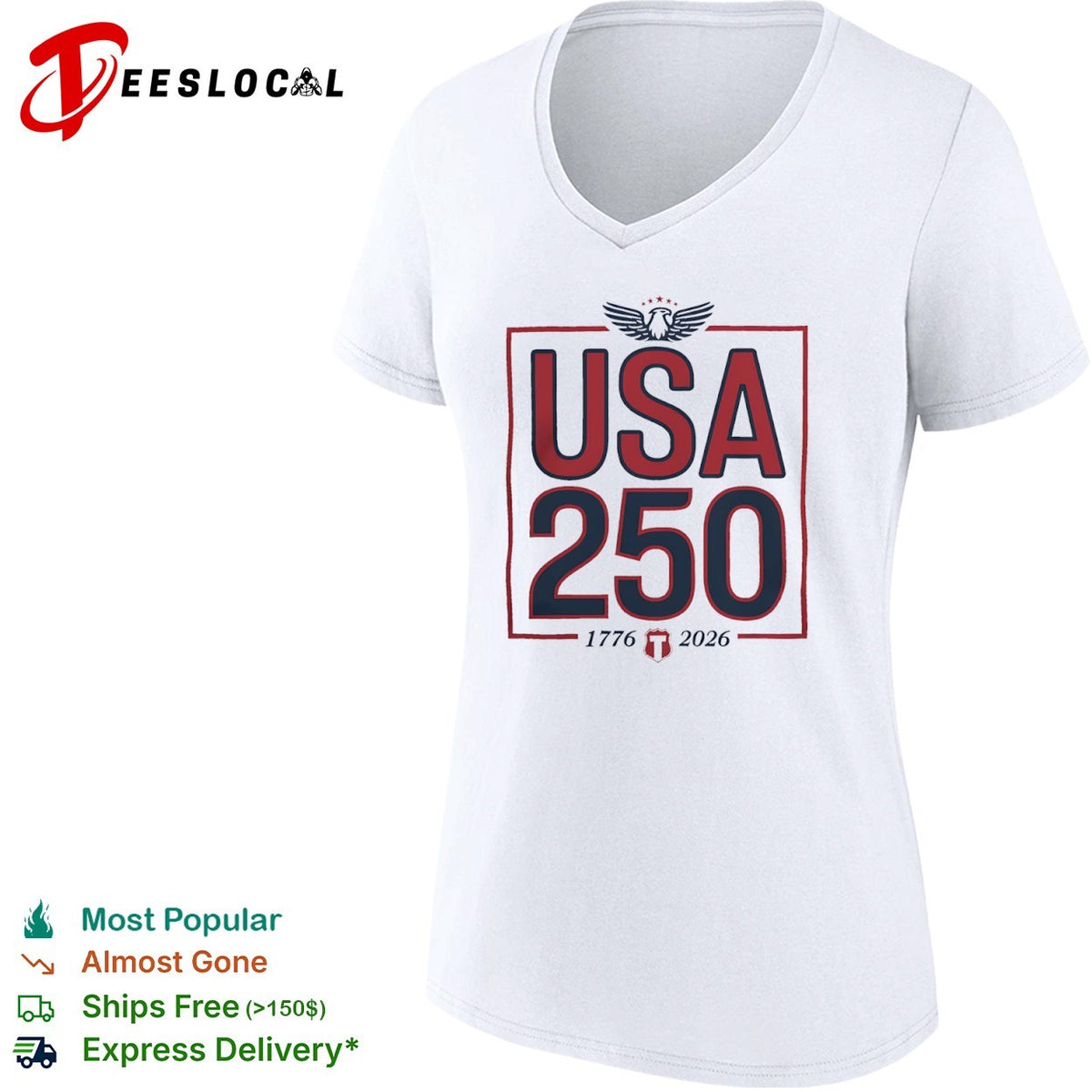 USA 250 1776 2026 Patriotic Eagle Independence Anniversary Commemorative shirt