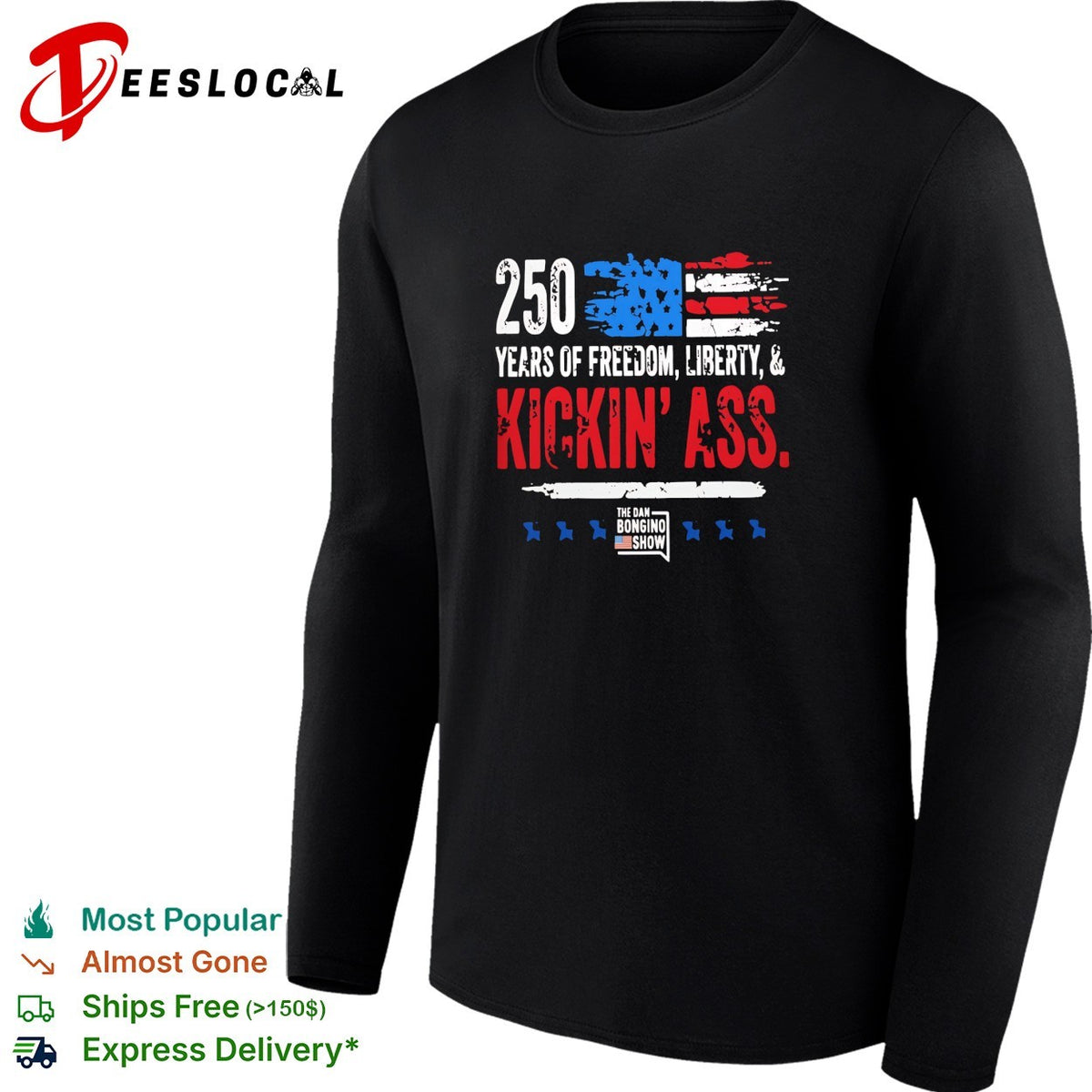 USA 250 years freedom liberty patriotic bold slogan shirt