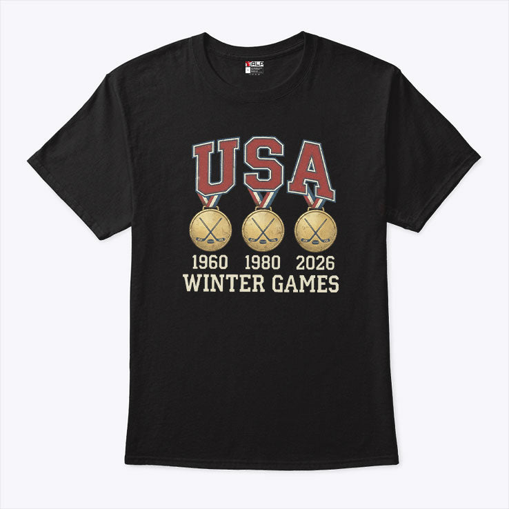 USA Hockey Miracle On Ice 1980 1960 2026 Gold Medals Shirt