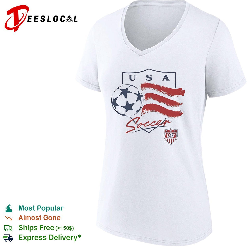 USA Soccer Star Ball and Brush Stroke Shield Logo National Team United States shirt