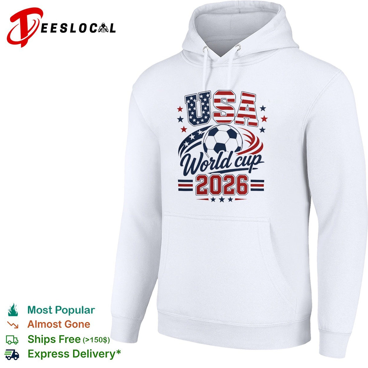 USA World cup 2026 soccer ball and national flag shirt