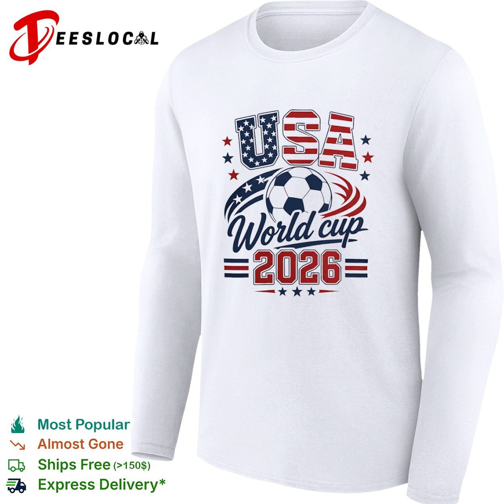 USA World cup 2026 soccer ball and national flag shirt