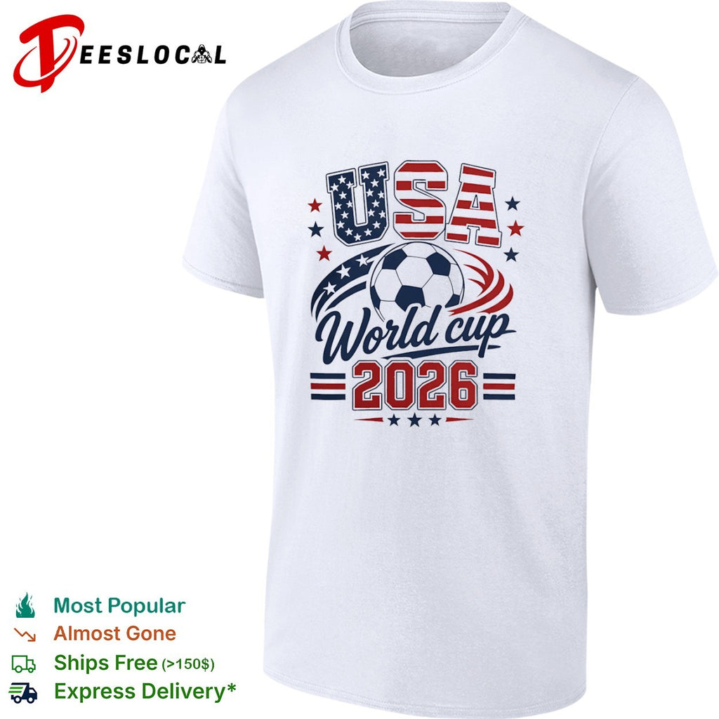 USA World cup 2026 soccer ball and national flag shirt