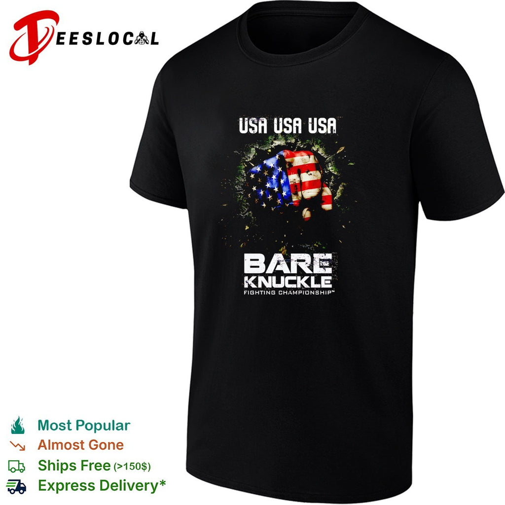 USA fist American flag bare knuckle fighting championship shirt