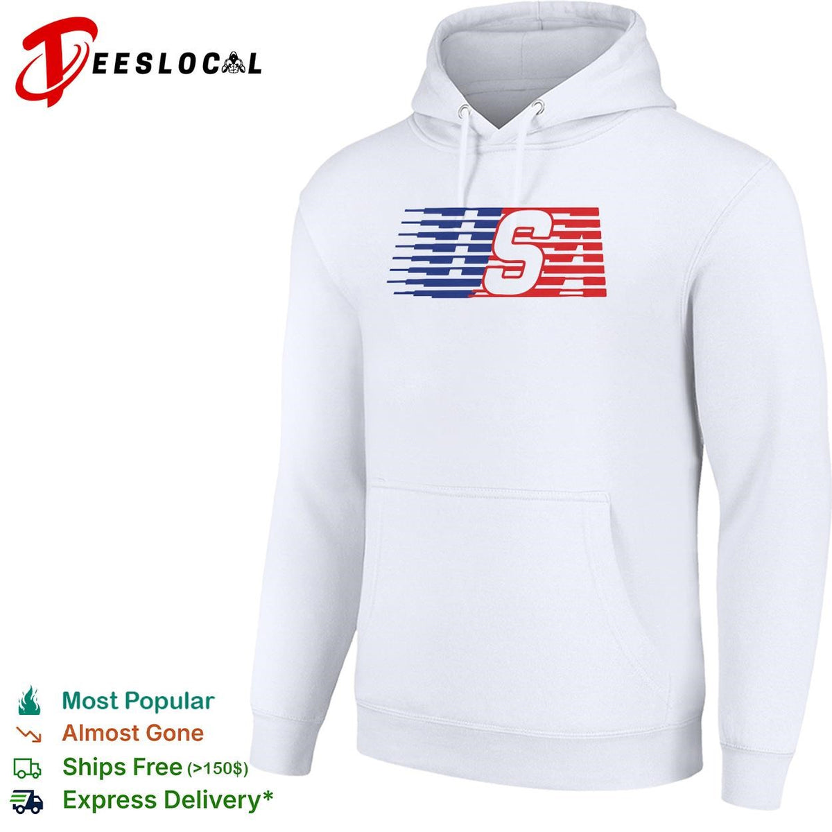 USA speed stripe patriotic logo graphic shirt