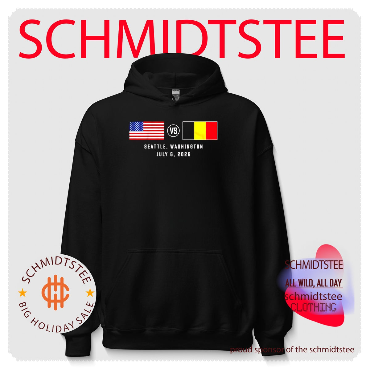 USA vs Belgium Soccer Matchup Seattle July 6 2026 shirt