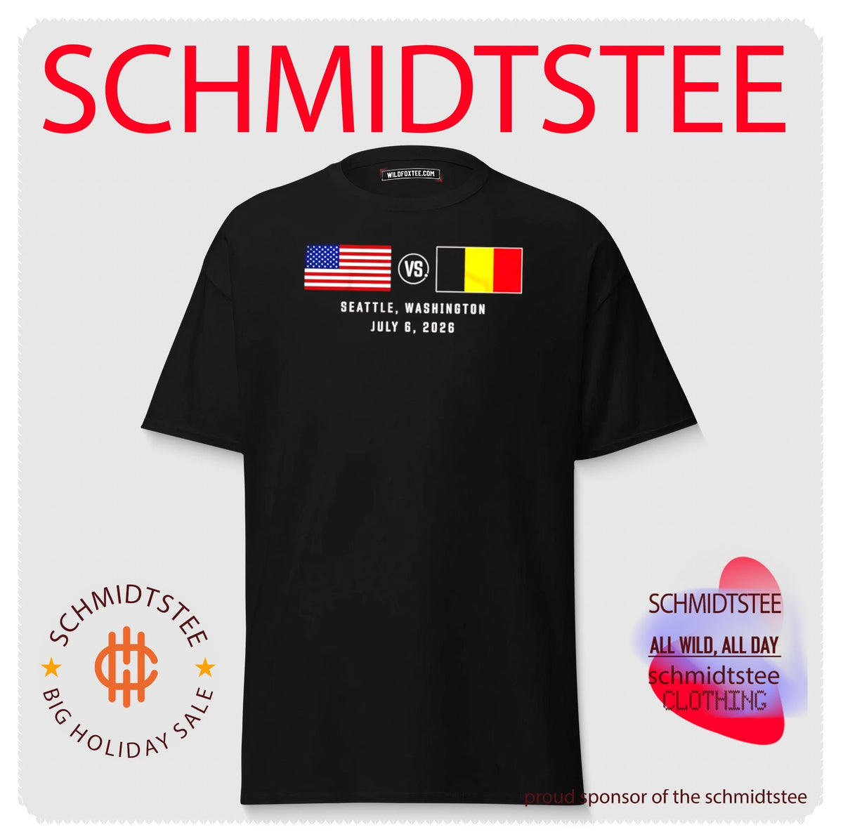 USA vs Belgium Soccer Matchup Seattle July 6 2026 shirt