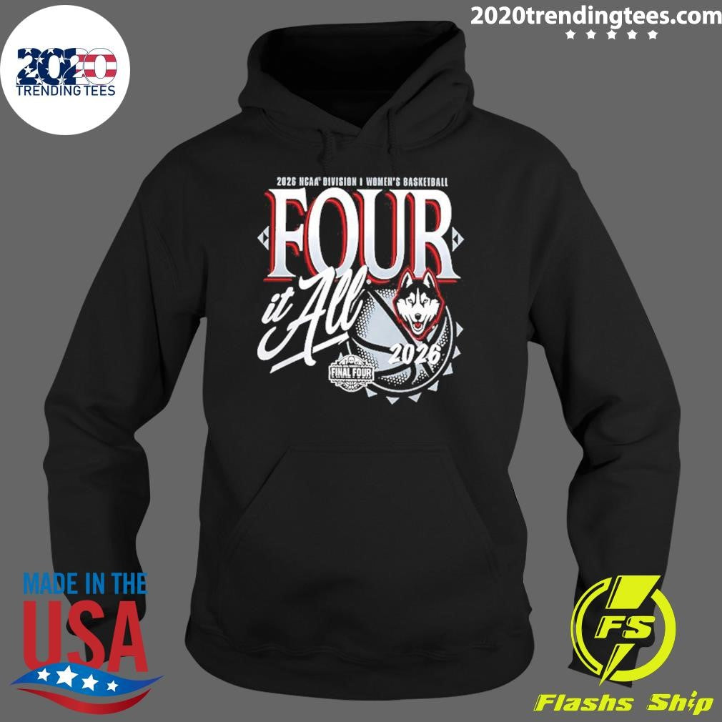 Uconn Huskies Women’s Basketball 2026 NCAA Final Four Zone Move Four It All Navy Shirt