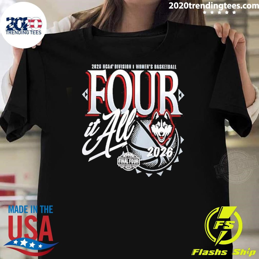 Uconn Huskies Women’s Basketball 2026 NCAA Final Four Zone Move Four It All Navy Shirt