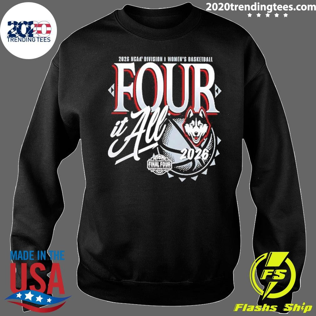 Uconn Huskies Women’s Basketball 2026 NCAA Final Four Zone Move Four It All Navy Shirt