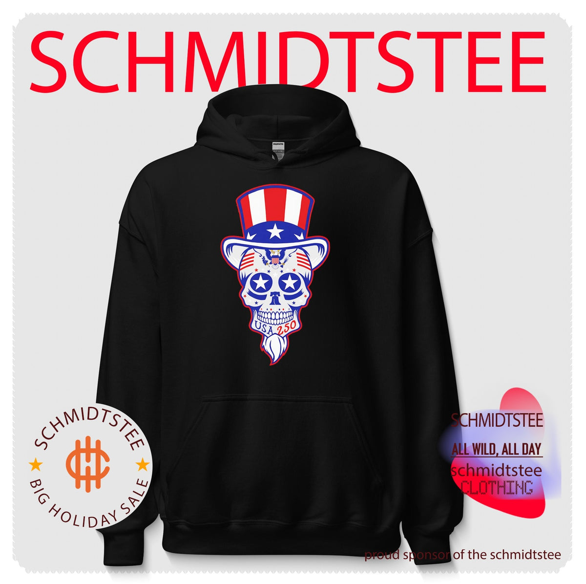 Uncle Sam Patriotic Dead Head 250 USA shirt