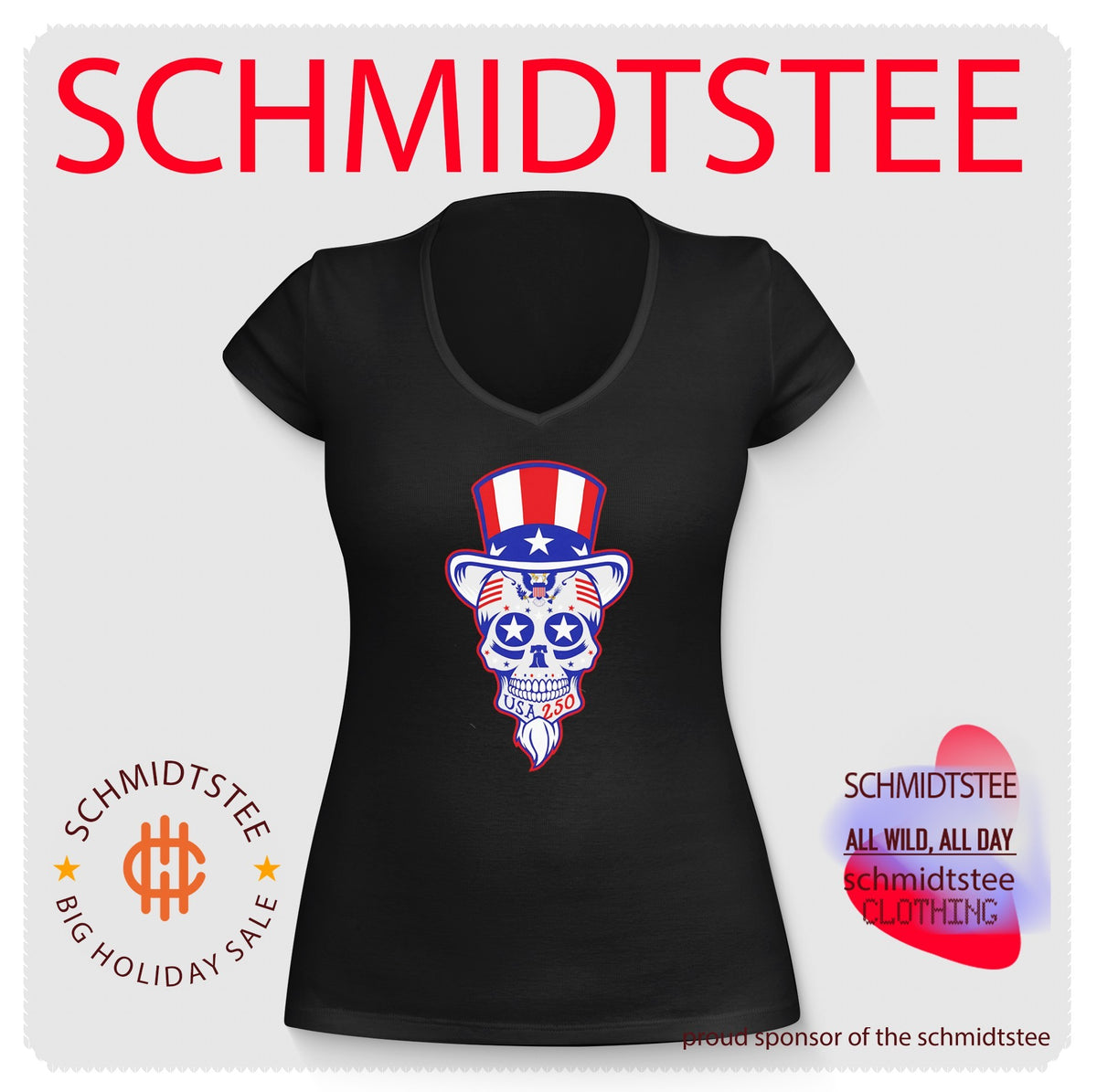 Uncle Sam Patriotic Dead Head 250 USA shirt