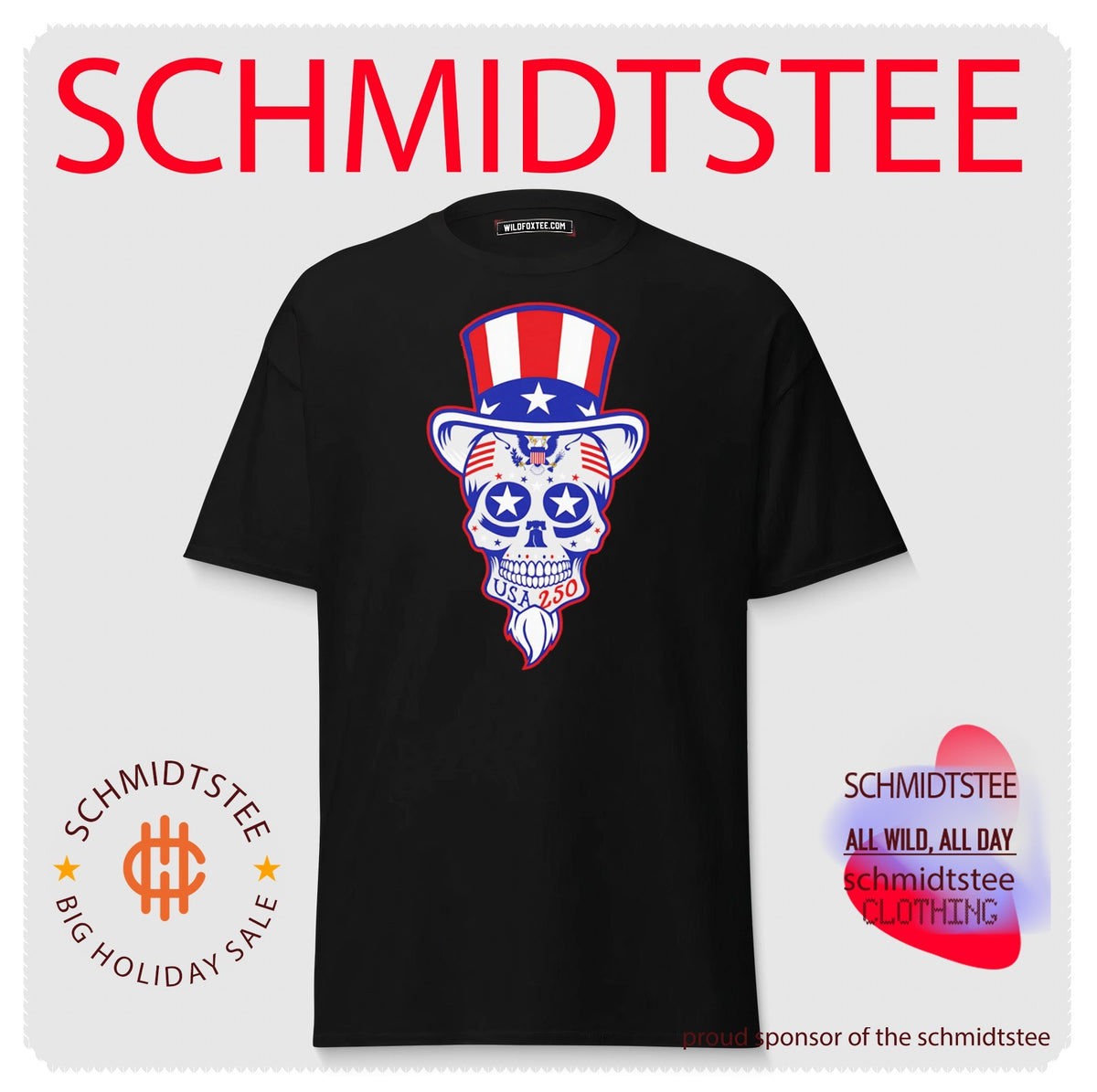 Uncle Sam Patriotic Dead Head 250 USA shirt
