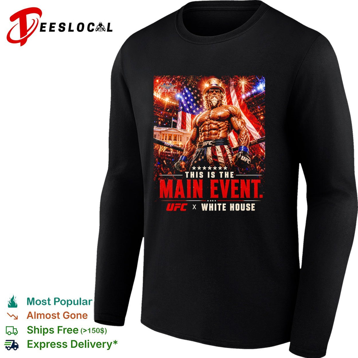 Uncle Sam UFC White House This is the Main Event USA Flag shirt