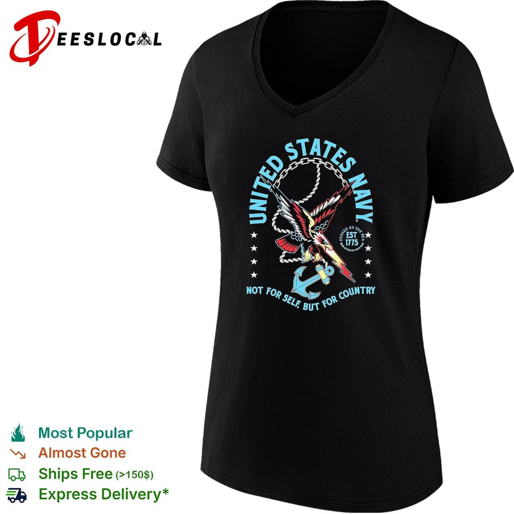United States Navy not for self but for country eagle anchor est 1775 shirt