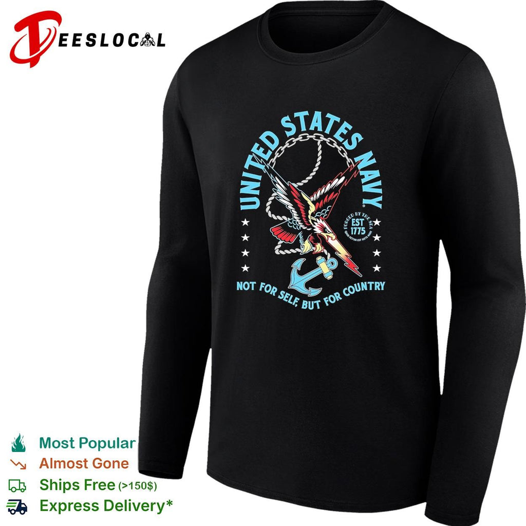 United States Navy not for self but for country eagle anchor est 1775 shirt