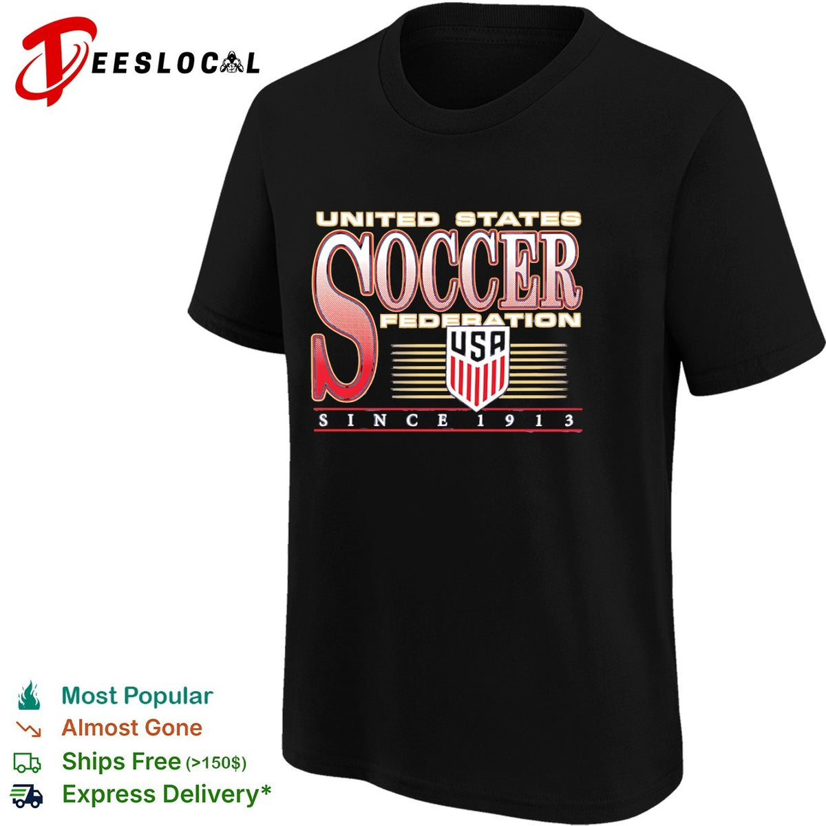 United States Soccer Federation USA since 1913 soccer logo shirt