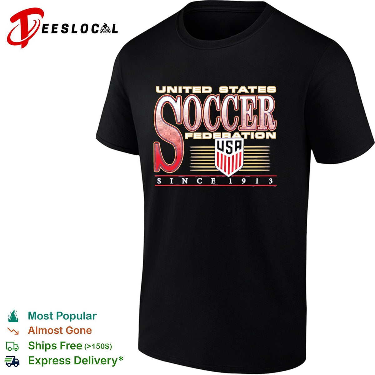 United States Soccer Federation USA since 1913 soccer logo shirt