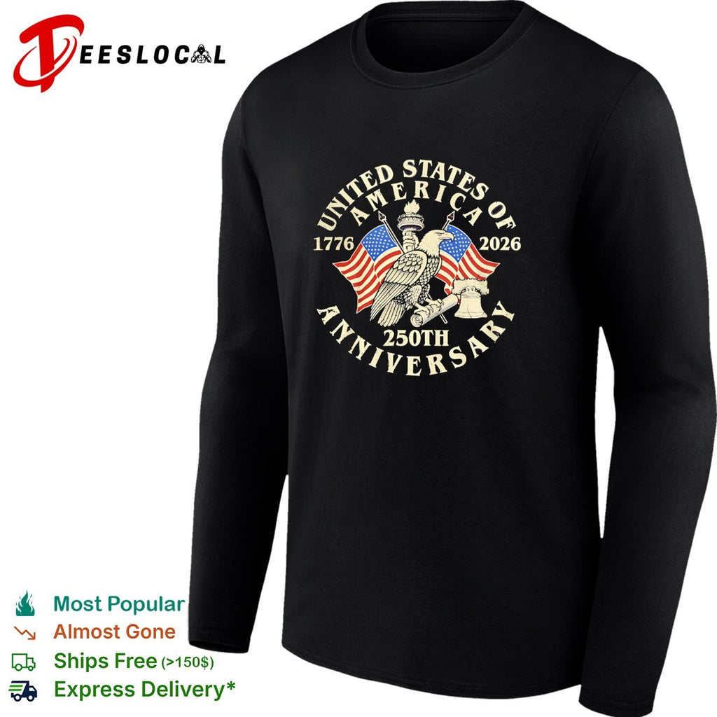 United States of America 1776 2026 250th Anniversary eagle flag bell shirt