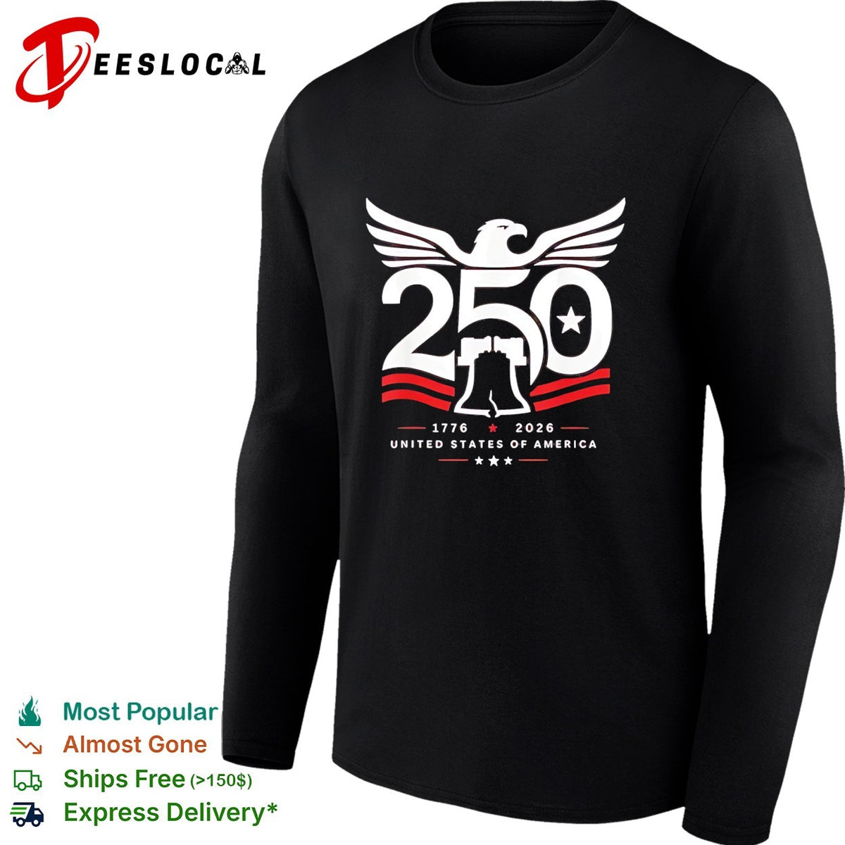 United States of America 250 1776 2026 Anniversary Eagle Liberty Bell Patriot shirt