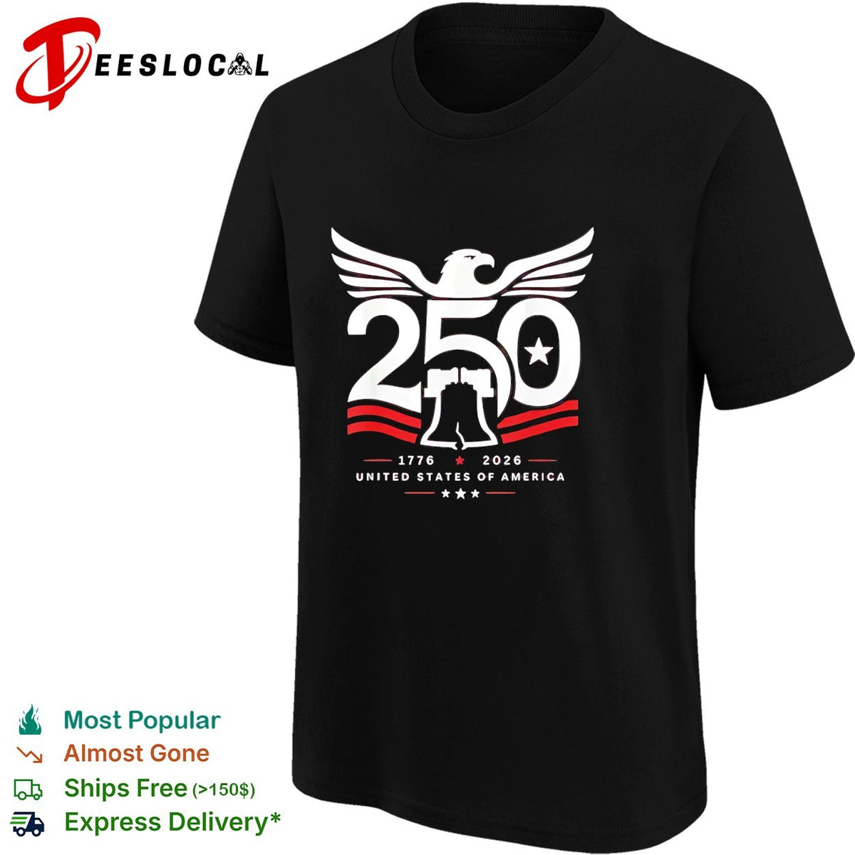 United States of America 250 1776 2026 Anniversary Eagle Liberty Bell Patriot shirt