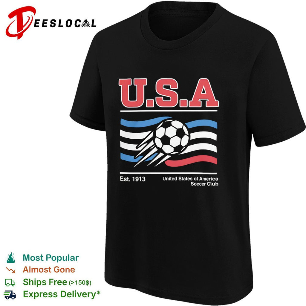 United States of America Soccer Club USA est 1913 flying ball shirt
