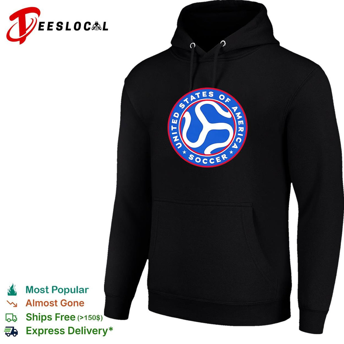 United States of America Soccer badge logo crest circle blue shirt