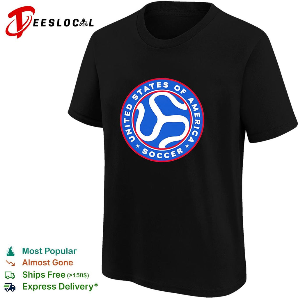 United States of America Soccer badge logo crest circle blue shirt