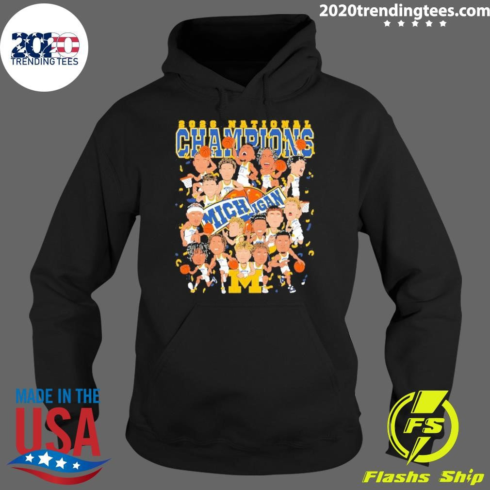 University Of Michigan Wolverines Basketball Cartoon Winner Ncaa Champions Shirt