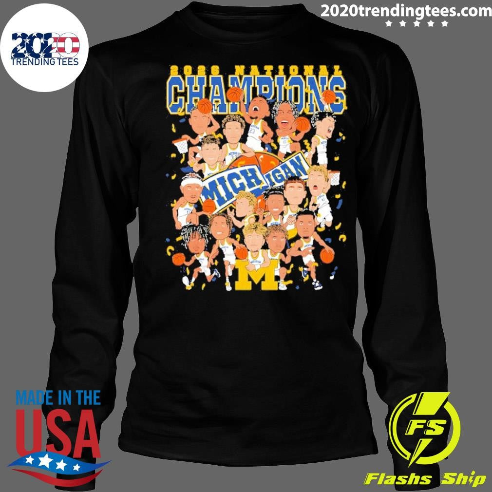 University Of Michigan Wolverines Basketball Cartoon Winner Ncaa Champions Shirt