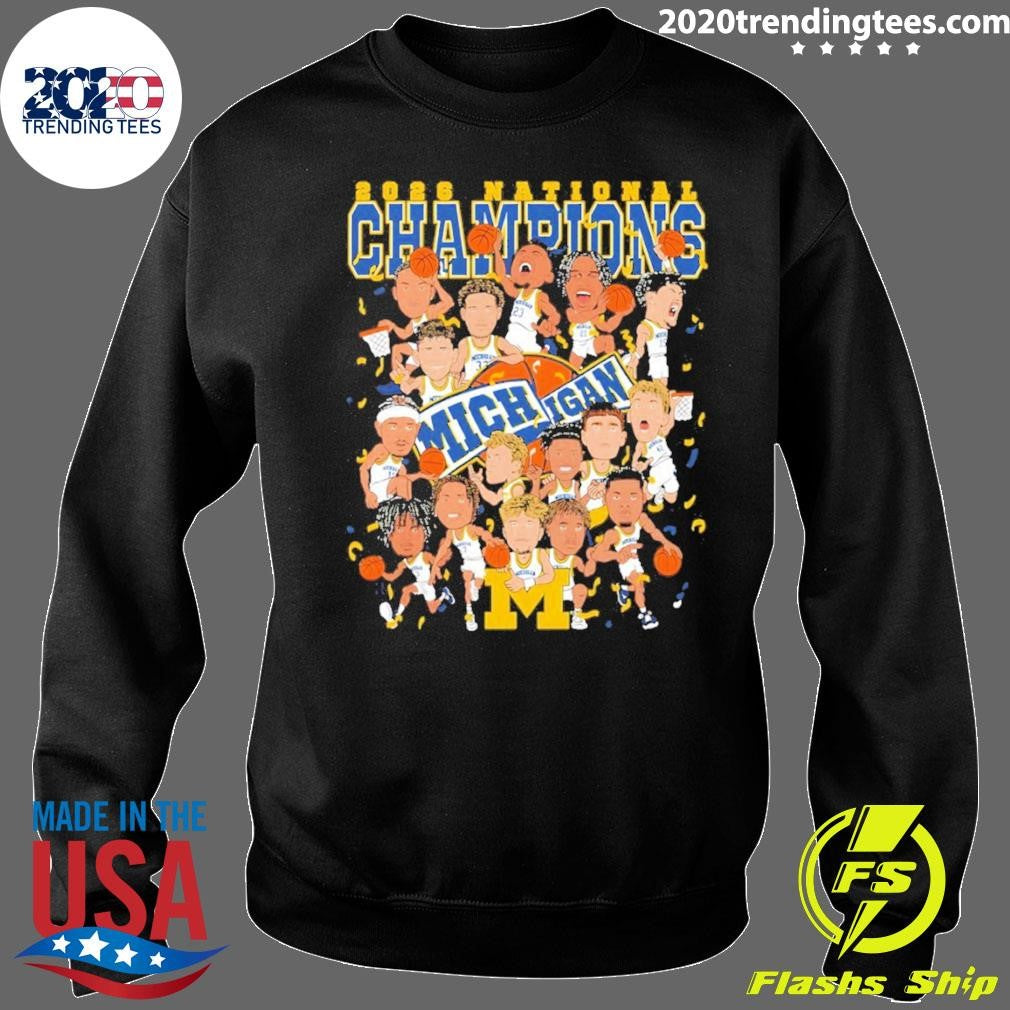 University Of Michigan Wolverines Basketball Cartoon Winner Ncaa Champions Shirt